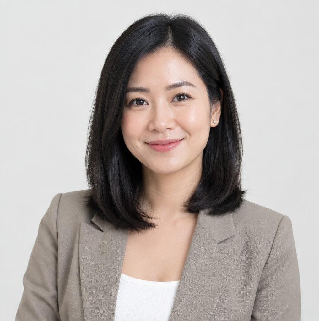 Malaysian Chinese woman in her thirties, writer, smiling